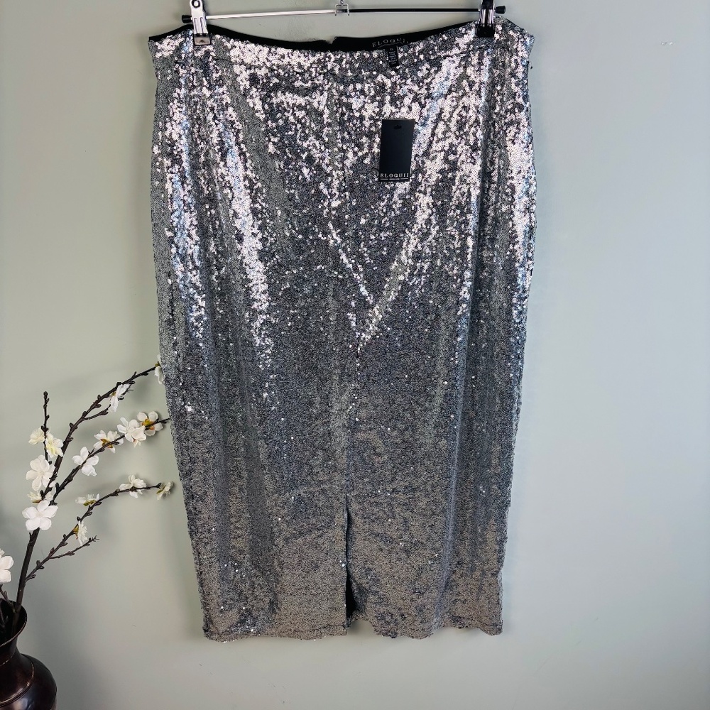 Eloquii Sequin Shimmer Maxi Skirt NWT Size 18 NWT - image 4